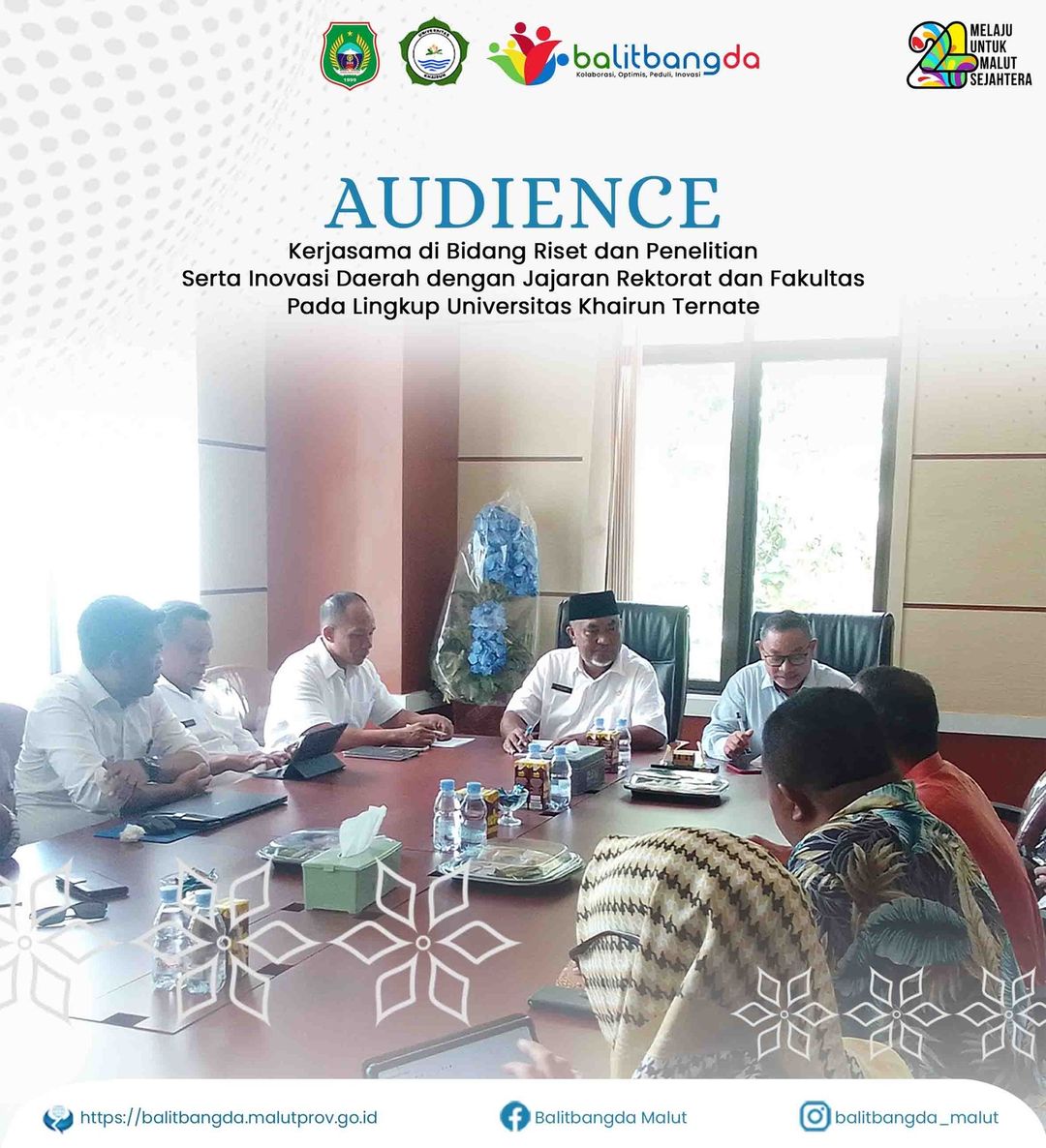 Audience Kerjasama di Bidang Riset dan Penelitian Serta Inovasi Daerah dengan Jajaran Rektorat dan Fakultas Pada Lingkup Universitas Khairun Ternate