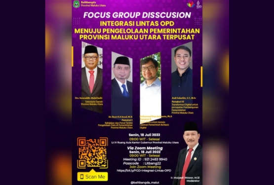 FGD tentang "Integrasi Lintas OPD Menuju Pengelolaan Pemerintahan Provinsi Maluku Utara Terpusat" melalui Bidang Sosial dan Pemerintahan